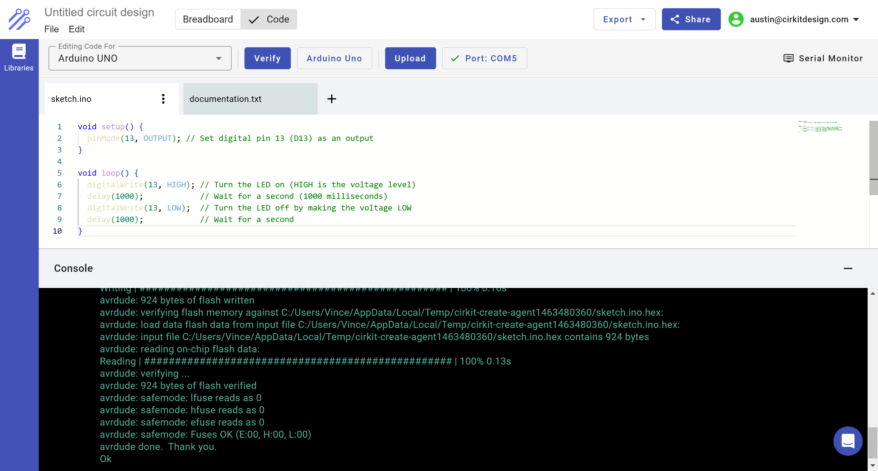 Upload succeeded