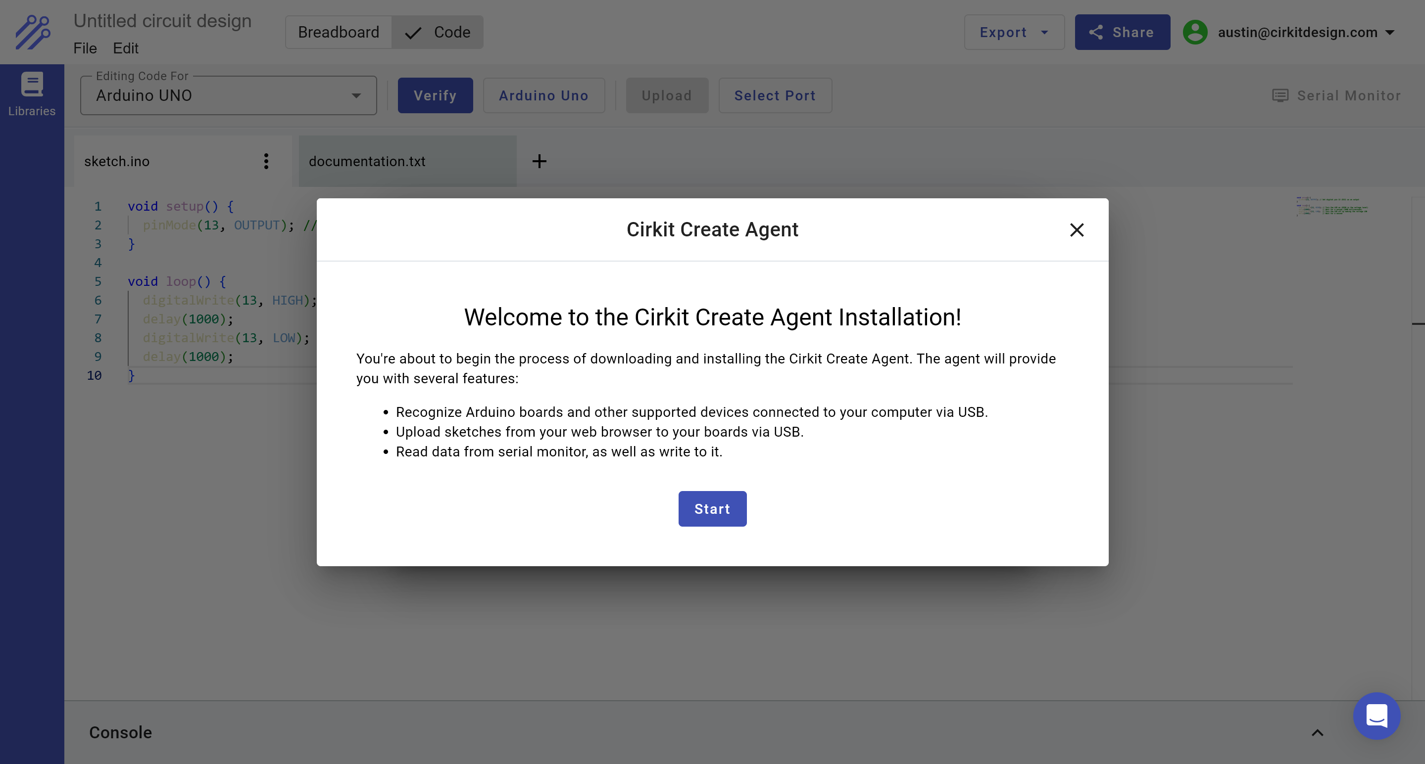 Installing Cirkit Create Agent - Step 1