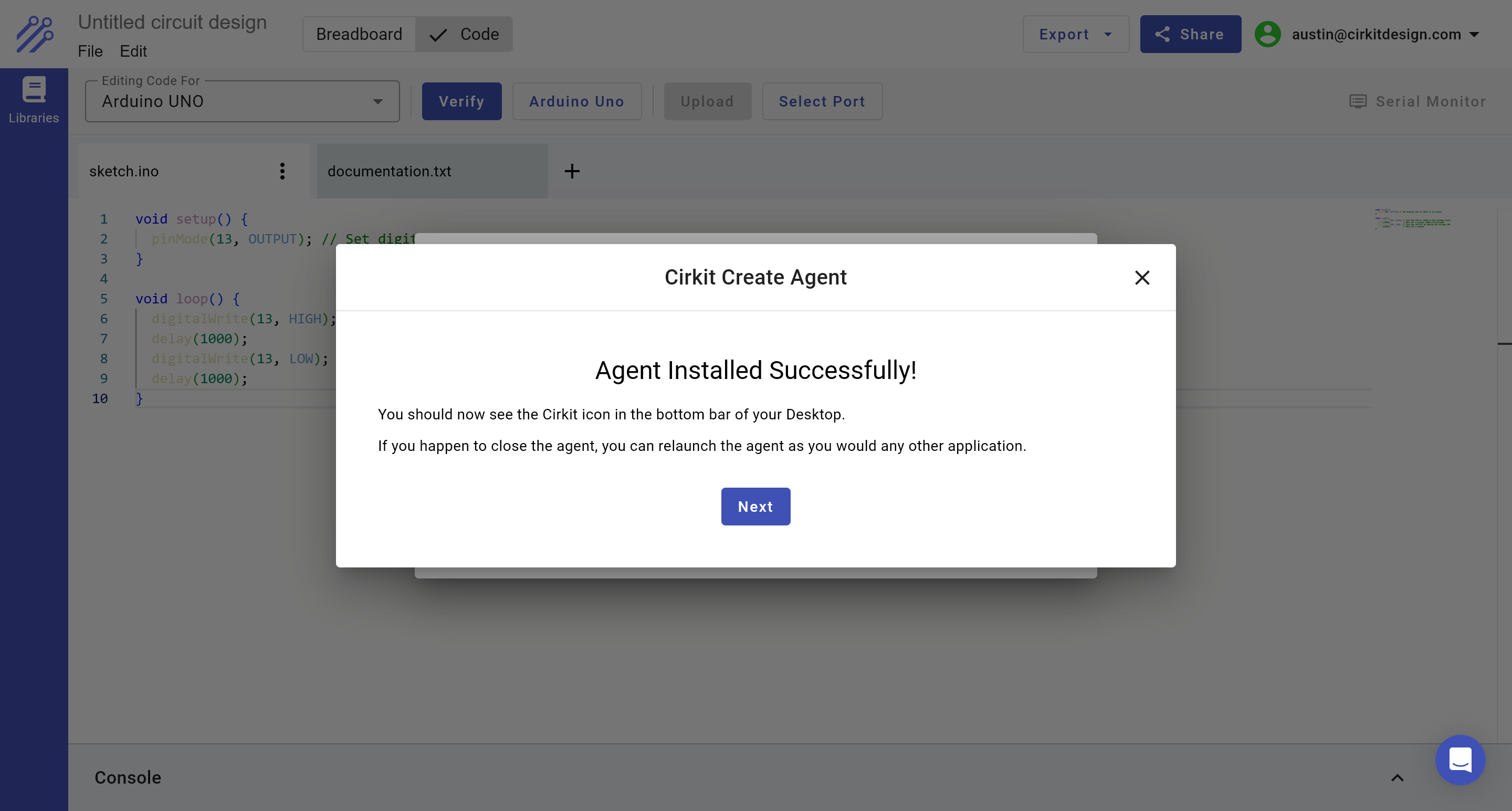 Installing Cirkit Create Agent - Step 5